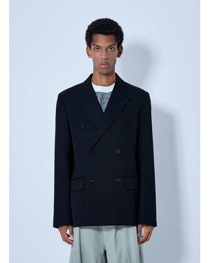 Balenciaga Double-breasted Tailored Wool Twill Blazer - Blue