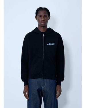 AWAKE NY Logo Motif Hooded Sweatshirt - Blue