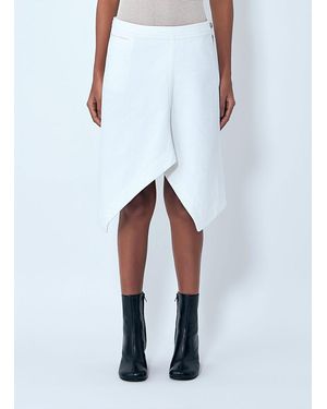 Lemaire Asymmetric Denim Skirt - White
