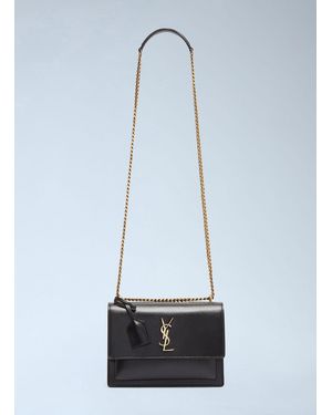 Saint Laurent Sunset Chain Shoulder Bag - White