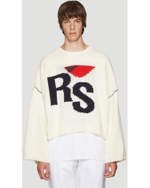 Raf Simons Cropped Rs Sweater - White