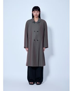 The Row Emma Double-Breasted Wool Coat - Blue