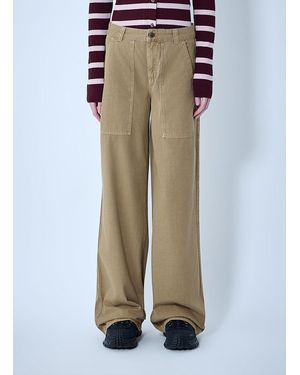 Moncler Utility Wide-Leg Pants - Natural