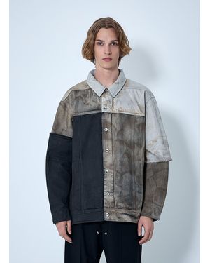 Rick Owens Denim Patchwork Jacket - Grey
