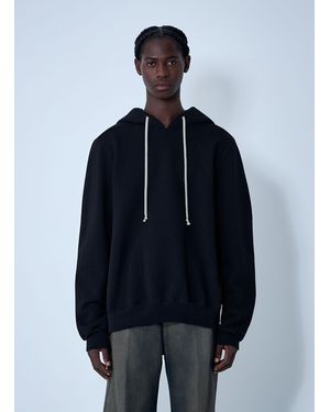 Rick Owens Cotton Hooded Sweatshirt - Blue