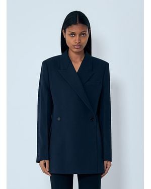 Jil Sander Double-Breasted Wool Blazer - Blue