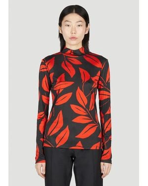 MERYLL ROGGE Leaf Print Top - Red