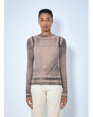 Acne Studios Long Sleeve Logo Top - Natural