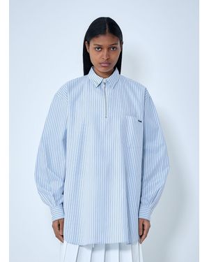 Prada Half-Zip Pinstripe Shirt - Blue