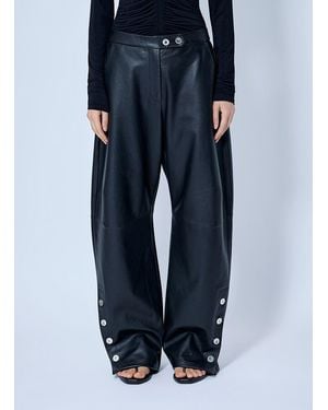 Sportmax Wide-Leg Leather Pants - Blue