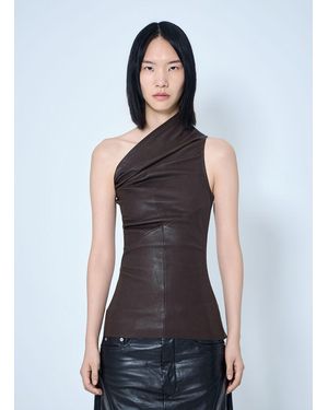Rick Owens Athena One-Shoulder Tank Top - Blue