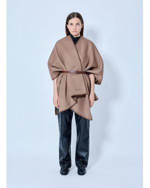 Max Mara Belted Wool Wrap - Blue