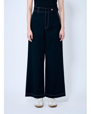 8 MONCLER PALM ANGELS Wide-Leg Trousers - Blue