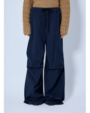 MM6 by Maison Margiela Wide-Leg Drawstring Trousers - Blue