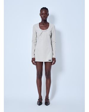 Miu Miu Stretch Poplin Mini Dress - White