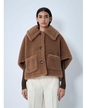 Max Mara Burshed Wool Poncho - Brown