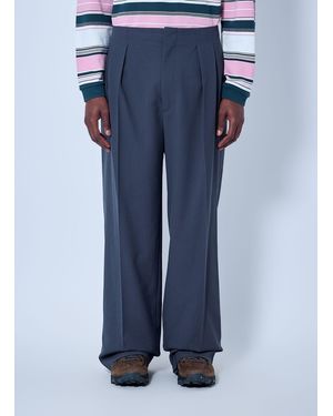 Lacoste Runway Straight Fit Tailored Jacquard Trousers - Blue