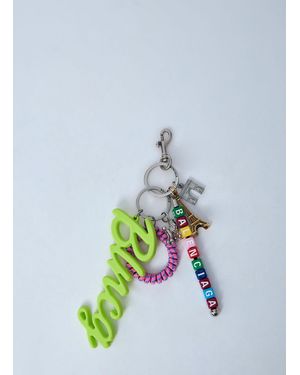 Balenciaga Logo Motif Keyring - White