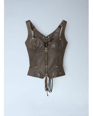 Miss Sixty Leather Top - Grey