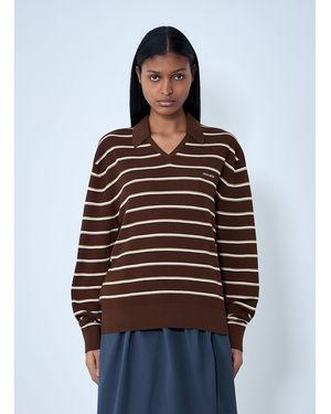 Miu Miu Striped Knit Polo Jumper - Multicolour