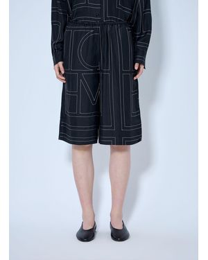 TOTEME Monogram Silk Pj Culottes - Blue