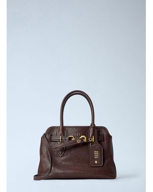 Miu Miu Adventure Nappa Leather Bag - Brown