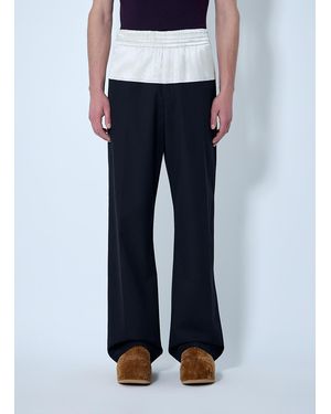 Dries Van Noten Drawstring Wide-Leg Trousers - Blue