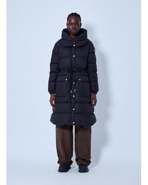 Moncler Pic Hooded Long Down Coat - Blue