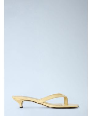 TOTEME Naplack Heeled Flip Flops - Blue