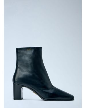 Prada Leather Booties - Blue