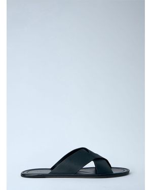 The Row Malick Crossed-Strap Sandals - Blue