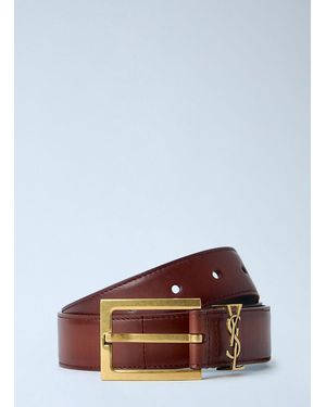 Saint Laurent Cassandre Belt - Brown