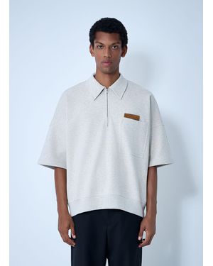 Bottega Veneta Double Cotton Melange Polo - White