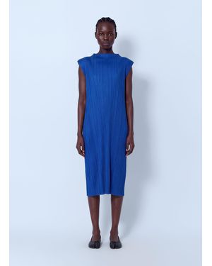 Pleats Please Issey Miyake July Pleated Midi Dress - Blue
