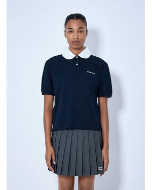 Miu Miu Piqué Polo Shirt - Blue