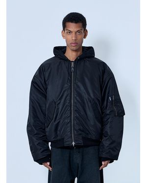 Balenciaga Hooded Bomber Jacket - Blue