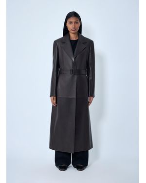 The Row Raisa Leather Coat - Blue