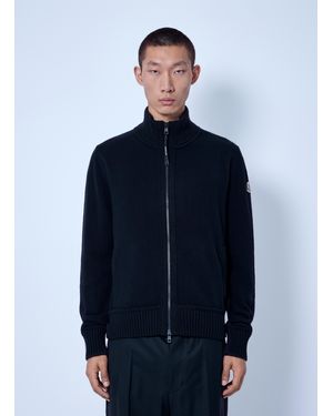 Moncler Cashmere & Wool Zip-Up Cardigan - Blue