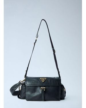 Prada Explore Medium Shoulder Bag With Flap - Blue