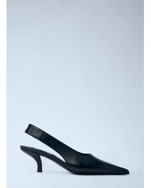 TOTEME Classic Leather Slingback Heels - Blue