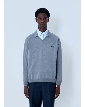 Miu Miu V-Neck Knit Jumper - Blue