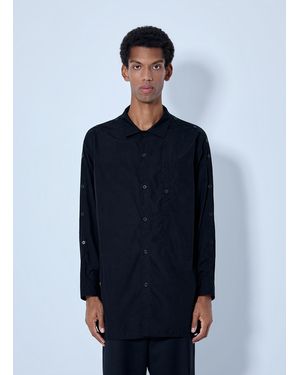 Yohji Yamamoto Open Collar Shoulder Slit Blouse - Blue
