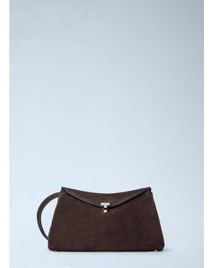 TOTEME T-Lock Leather Clutch - White