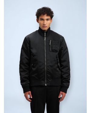 Palm Angels Logo Print Bomber Jacket - Black