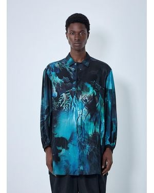 Yohji Yamamoto Sea Prink Silk Shirt - Blue