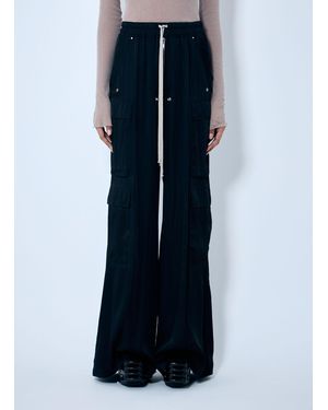 Rick Owens Satin Cargo Trousers - Blue
