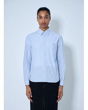 Saint Laurent Striped Cotton Poplin Shirt - Blue
