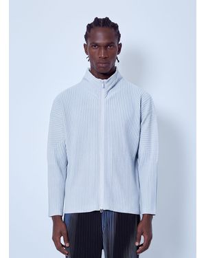 Homme Plissé Issey Miyake Pleated Zip-Up Cardigan - White