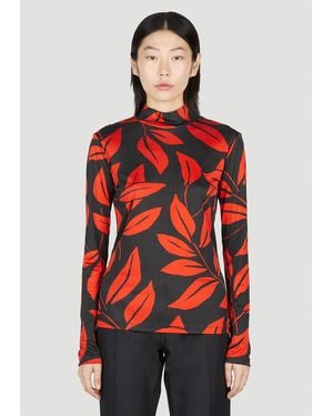 MERYLL ROGGE Leaf Print Top - Red