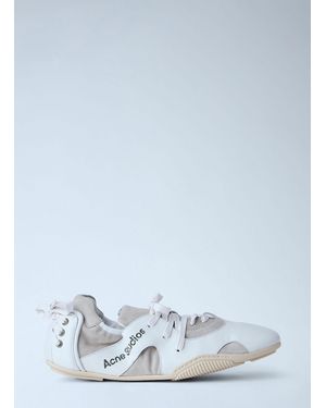 Acne Studios Leather Lace-Up Trainers - White